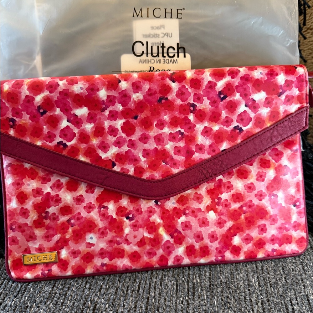 Miche Red and Pink Floral Clutch, ROSA bag